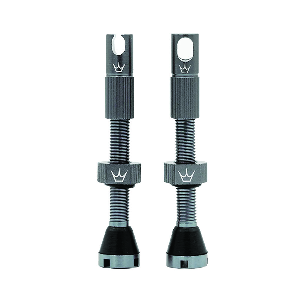 [PTV2-42-SLT] Peaty's Alloy Presta Tubeless Valve Stem, 42mm, Slate, Pair