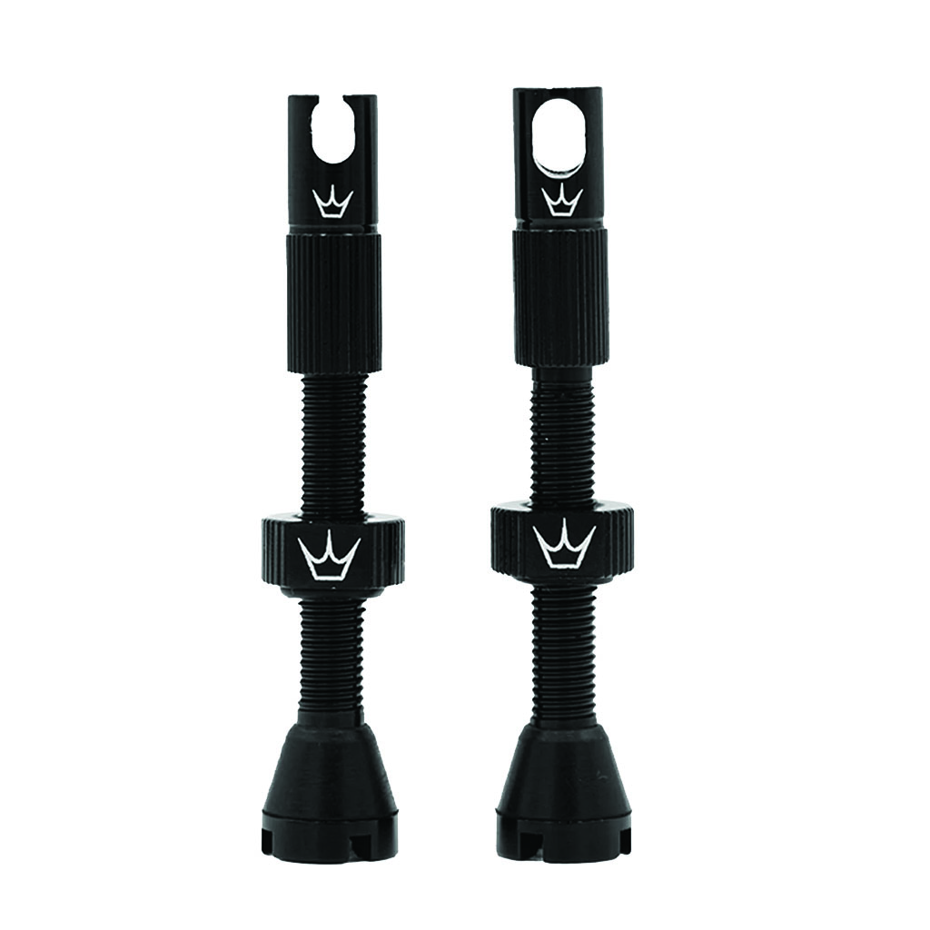 [PTV2-42-BLK] Peaty's Alloy Presta Tubeless Valve Stem, Black, 42mm, Pair
