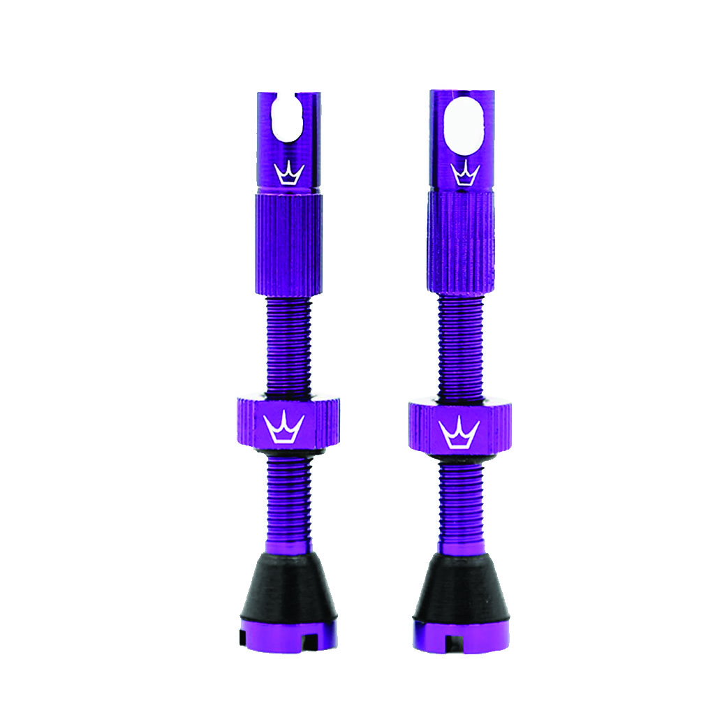 [PTV2-42-VLT] Peaty's Alloy Presta Tubeless Valve Stem, Violet, 42mm, Pair