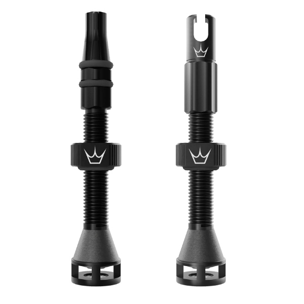 [PTV-HFF-42-BLK-1] Peaty's Holeshot Fast Flow Tubeless Valves, 42mm, Black, Pair