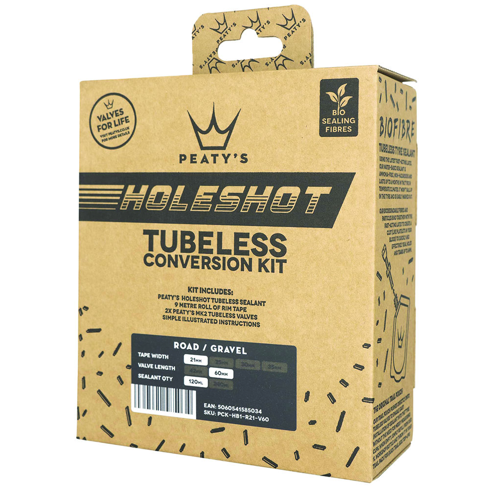 [PCK-HB1-R21-V60] Peaty's Holeshot Tubeless Conversion Kit (21mm) Road/Gravel