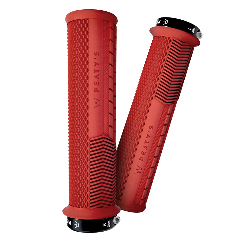 [PGM-KNL-THN-RED-20] Peaty's Race Control Knurl Thin Lock-On Grips, Pair, Red