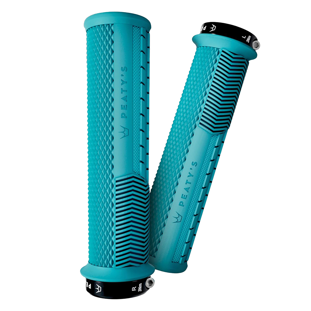 [PGM-KNL-THN-TRQ-20] Peaty's Race Control Knurl Thin Lock-On Grips, Pair, Turquoise