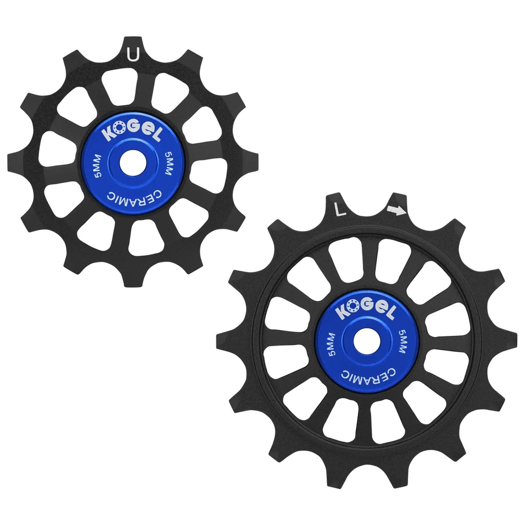 [PUL-1214-9100-C] Kogel Bearings 12/14T Oversized Pulley Set Shim R9100, Cross - Black