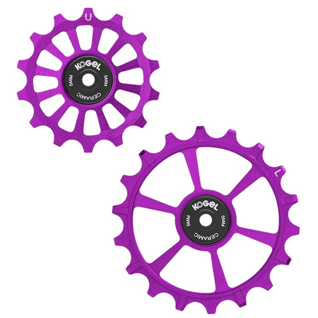 [PUL-1418-TRM-C-PURPL] Kogel Bearings 14/18T Hybrid Ceramic Pulley Set Transmission, Purple
