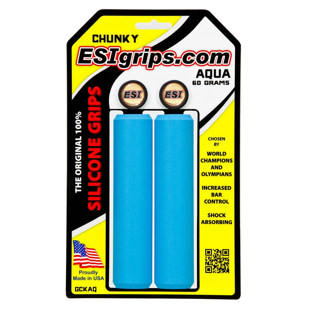 [GCKAQ] ESI grips MTB Chunky Silicone Grips, Aqua