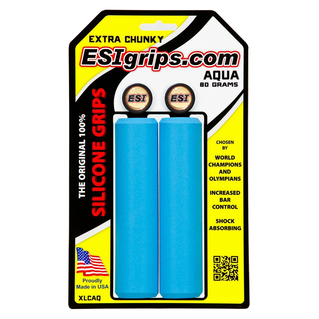 [XLCAQ] ESI grips MTB Extra Chunky Silicone Grips, Aqua