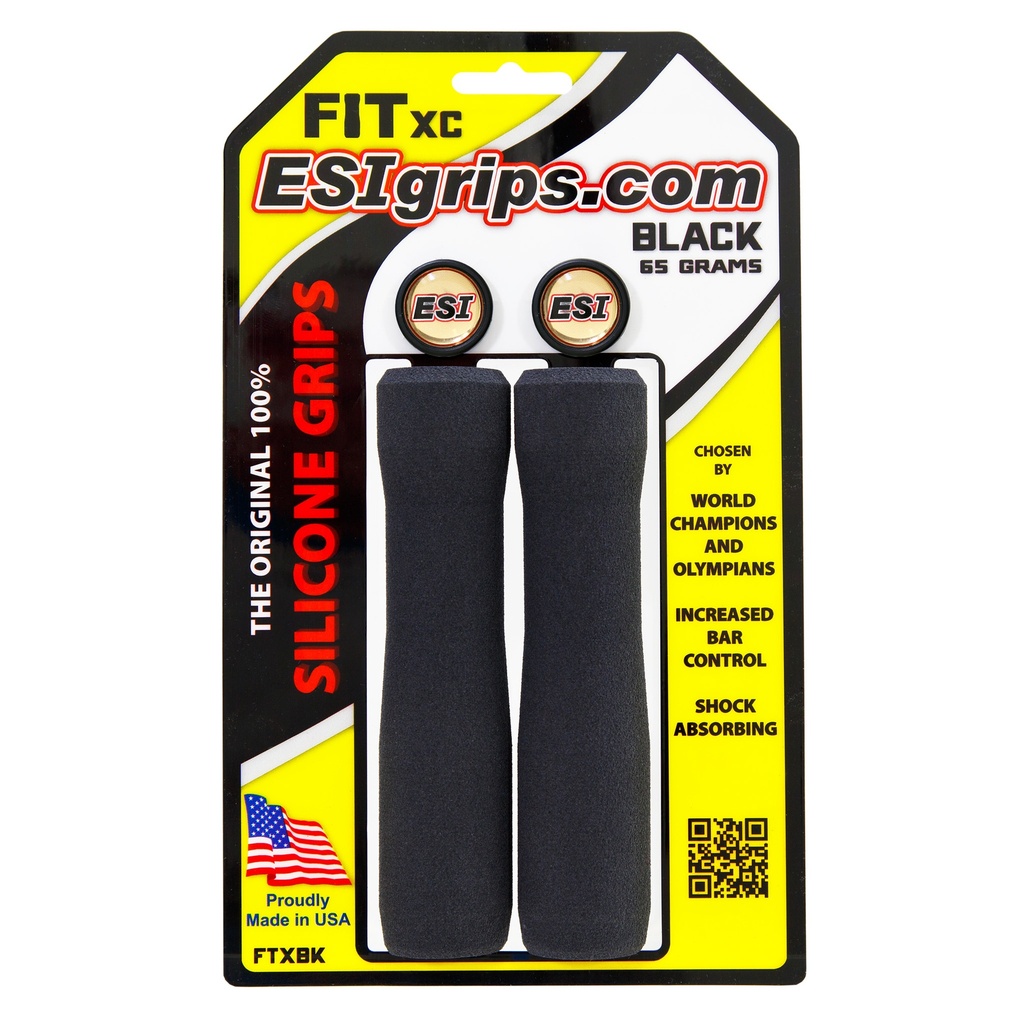 [FTXBK] ESI grips MTB Fit XC Silicone Grips, Black