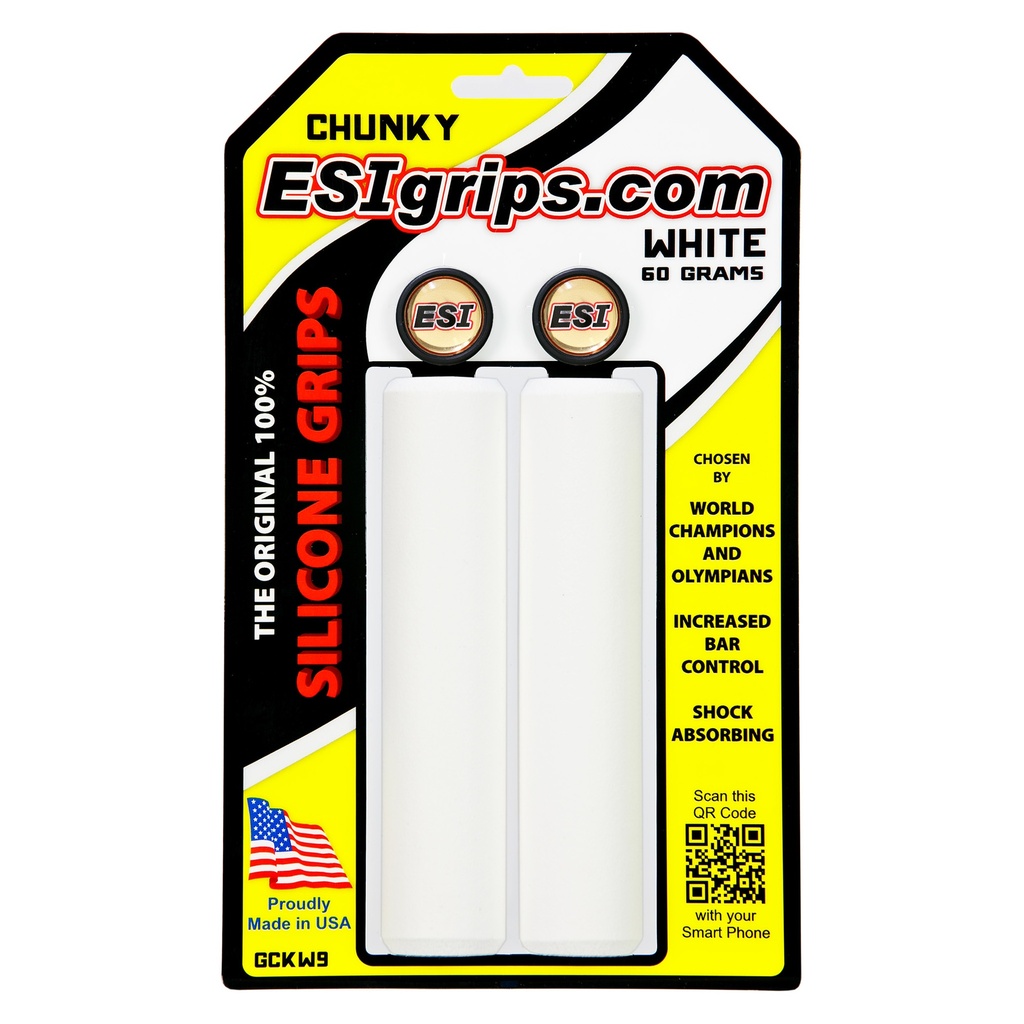 [GREW9] ESI grips MTB Racer'S Edge Silicone Grips, White