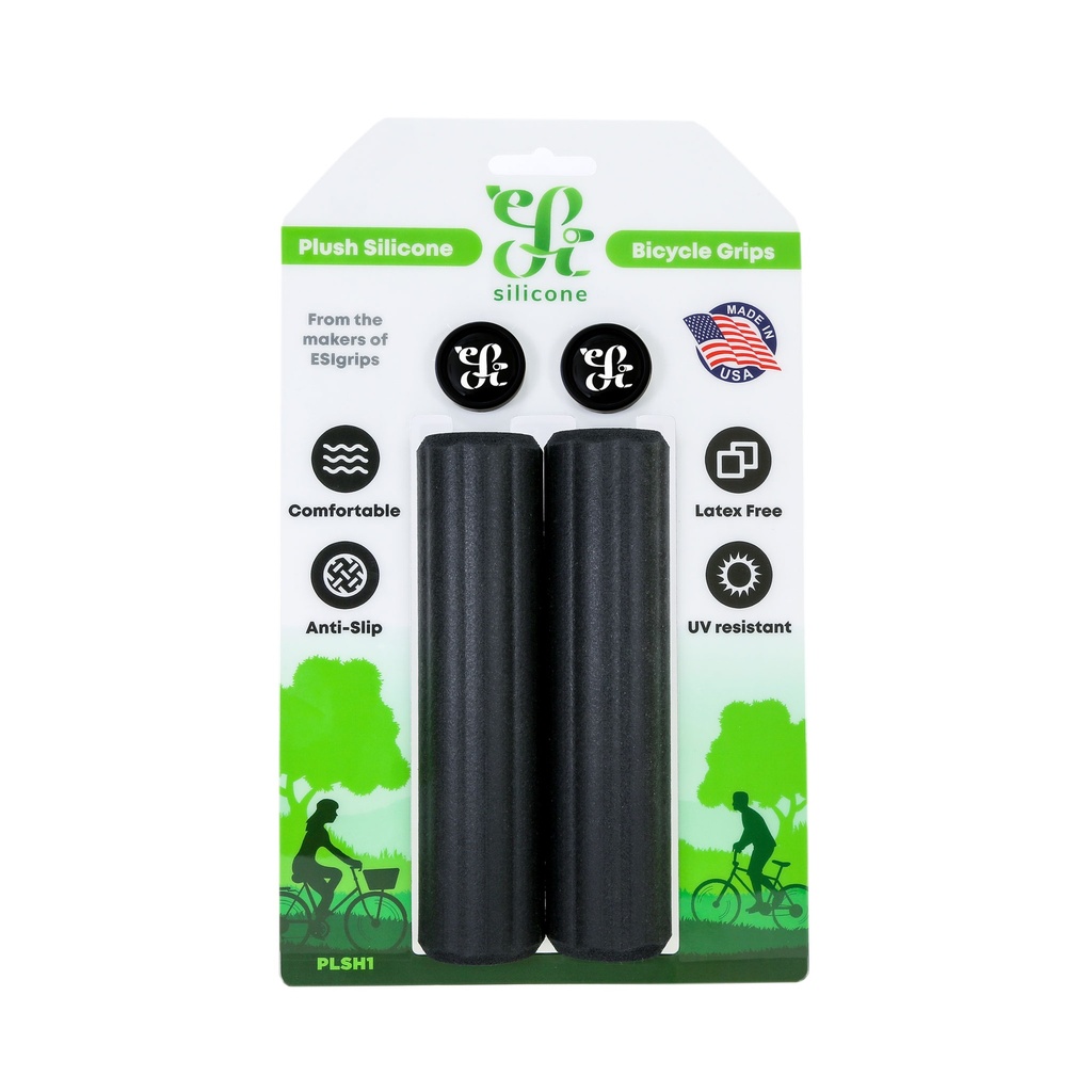 [PLSH1] ESI grips Plush Silicone Grips, Black