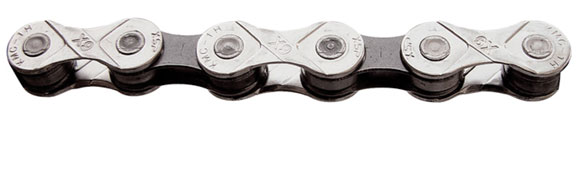 [CN09068] KMC X9 Bulk 9sp Chains, Silver/Black (25/Count)